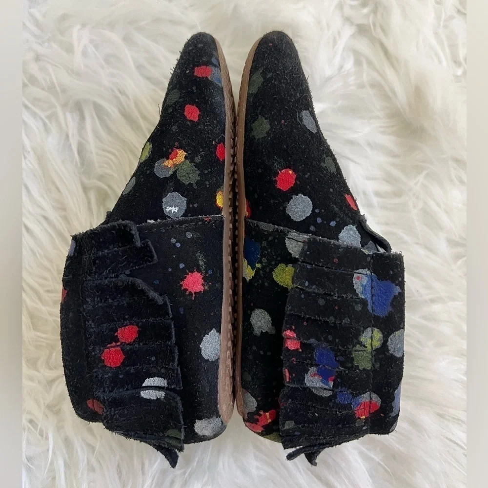 Monkey Feet Paint Splatter Moccasins